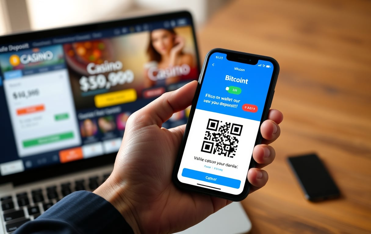 Bitcoin overføring til casino via mobil og laptop