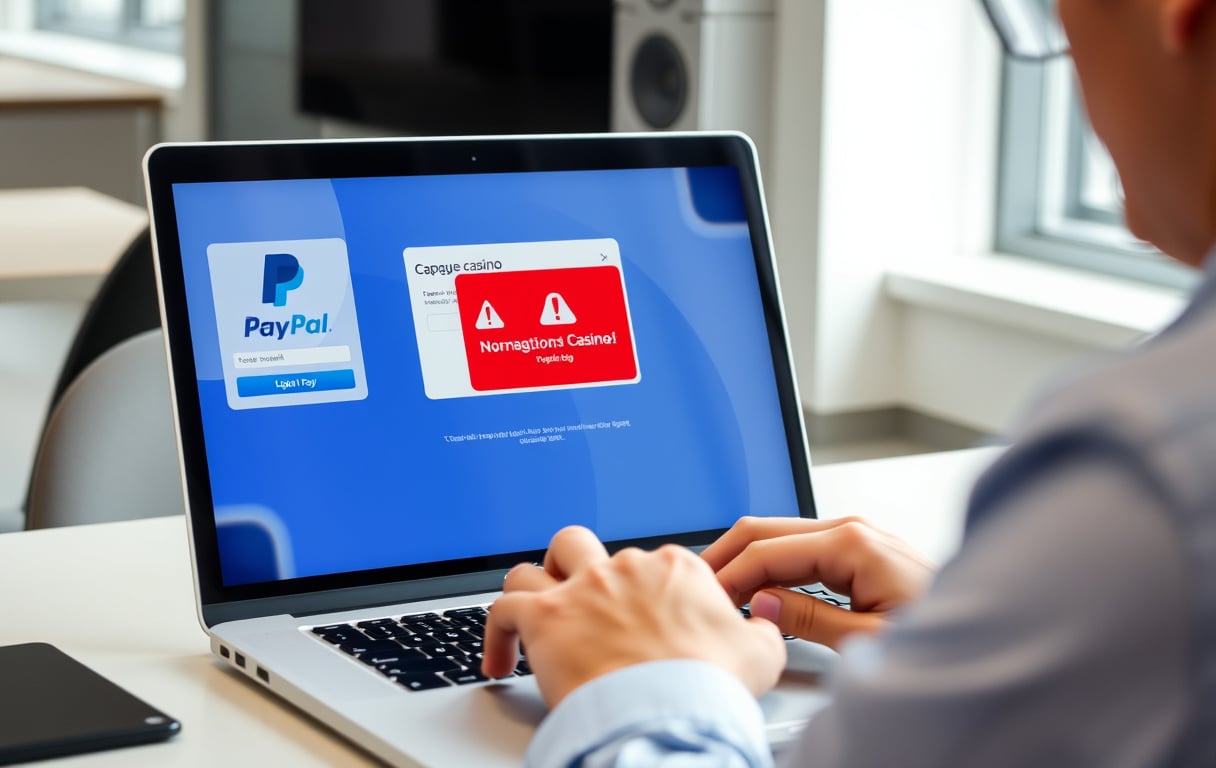 Person forsøker å betale med PayPal på norsk casino, men får avvist transaksjon.